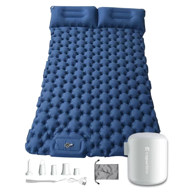 Inflatable Sleeping Pad for Two w/ Mini Pump inSPORTline Faustea 192 x 125 x 8 cm
