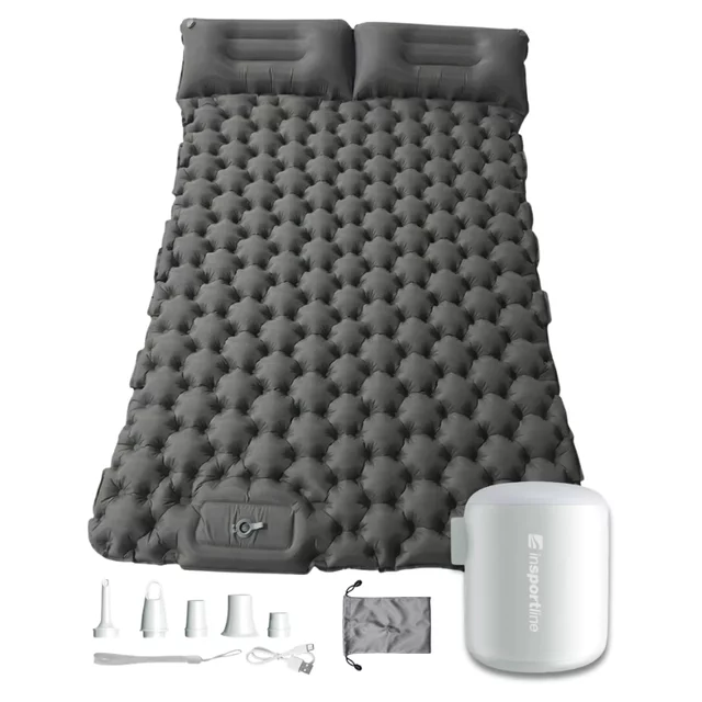 Inflatable Sleeping Pad for Two w/ Mini Pump inSPORTline Faustea 192 x 125 x 8 cm