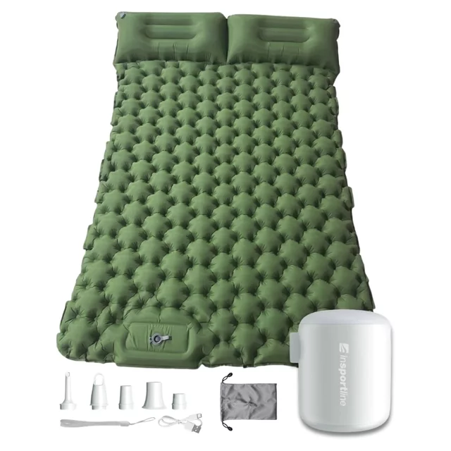 Inflatable Sleeping Pad for Two w/ Mini Pump inSPORTline Faustea 192 x 125 x 8 cm