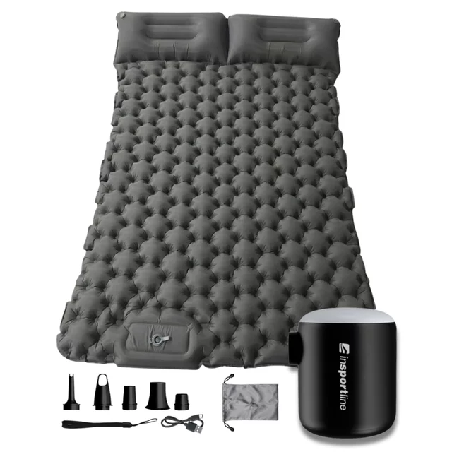 Inflatable Sleeping Pad for Two w/ Mini Pump inSPORTline Faustea 192 x 125 x 8 cm