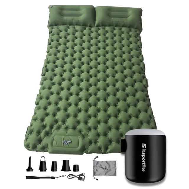 Inflatable Sleeping Pad for Two w/ Mini Pump inSPORTline Faustea 192 x 125 x 8 cm
