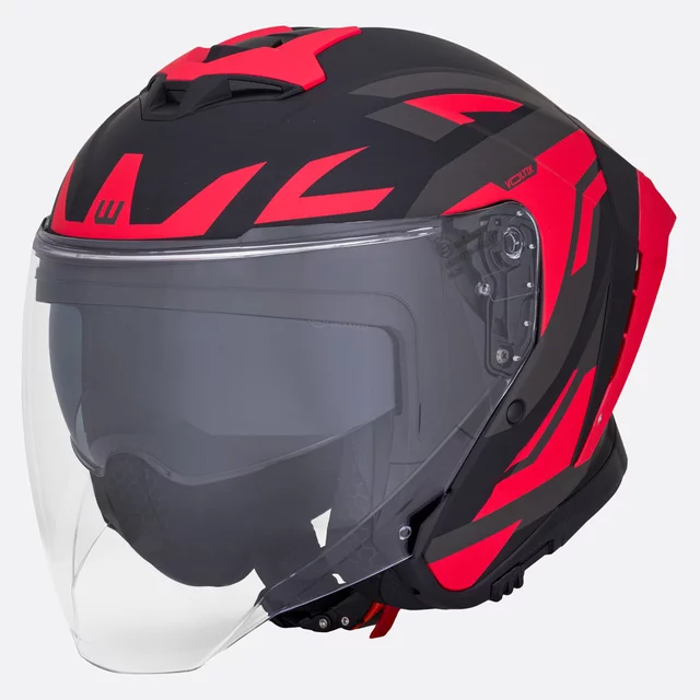 Motorcycle Helmet W-TEC Voltik Graphic - Red - Red