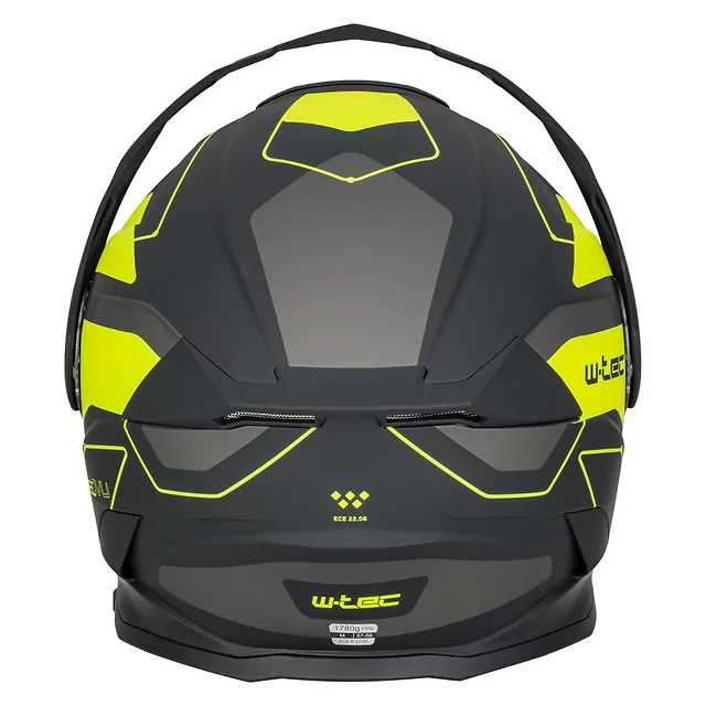 3-in-1 Flip-Up Motorcycle Helmet W-TEC Neovu Graphic - Black-Fluo