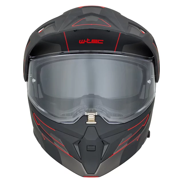 3-in-1 Flip-Up Motorcycle Helmet W-TEC Neovu Graphic - Black-Fluo