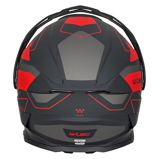 3-in-1 Flip-Up Motorcycle Helmet W-TEC Neovu Graphic - Black-Fluo