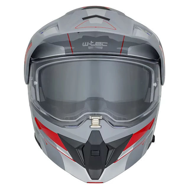 3-in-1 Flip-Up Motorcycle Helmet W-TEC Neovu Graphic - Black-Fluo
