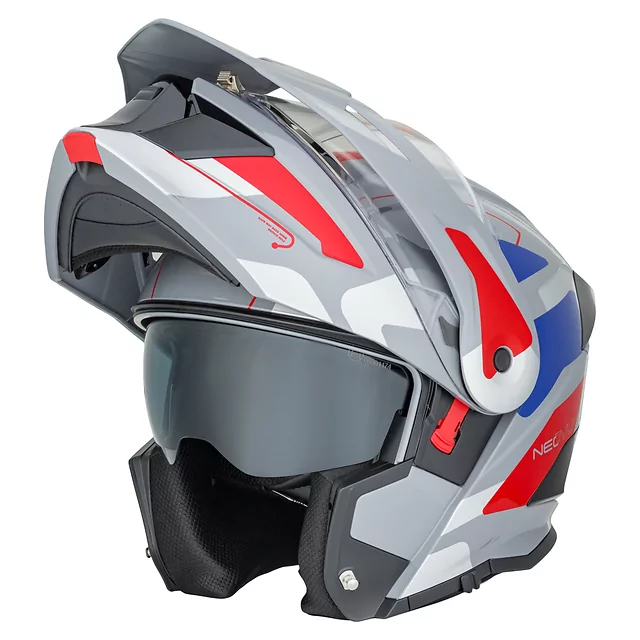 3-in-1 Flip-Up Motorcycle Helmet W-TEC Neovu Graphic - Black-Fluo
