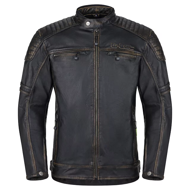 Leather Motorcycle Jacket W-TEC Mungelli EVO - vintage černo-hnědá