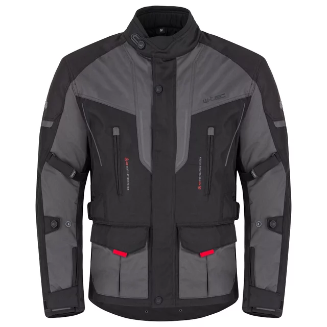 Men’s Motorcycle Jacket W-TEC Xeniaq - Black-Grey - Black-Grey