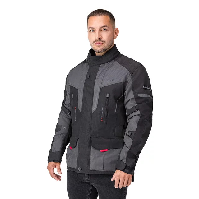 Men’s Motorcycle Jacket W-TEC Xeniaq - Black-Grey