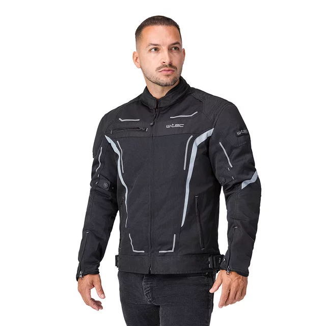 Men’s Summer Motorcycle Jacket W-TEC Mirelio - šedo-modro-červená