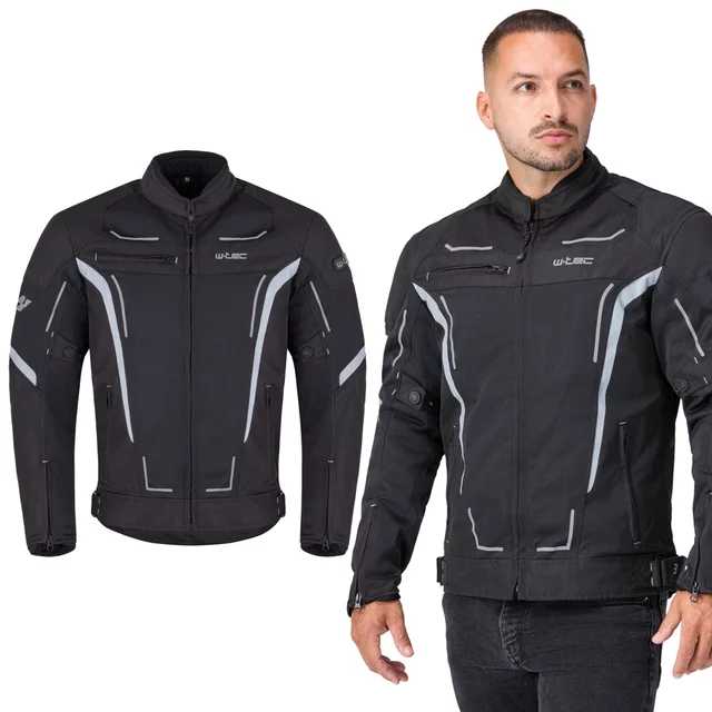 Men’s Summer Motorcycle Jacket W-TEC Mirelio - Black-Grey