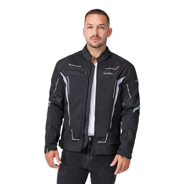 Men’s Summer Motorcycle Jacket W-TEC Mirelio - šedo-modro-červená