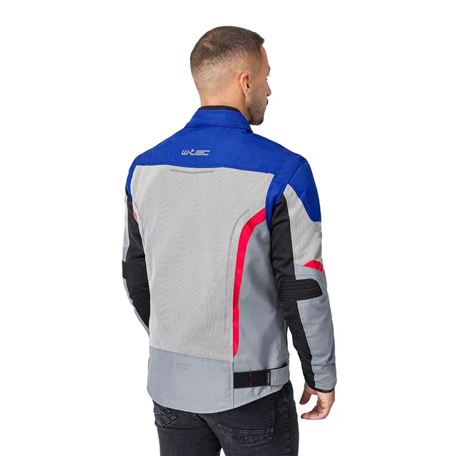 Men’s Summer Motorcycle Jacket W-TEC Mirelio - šedo-modro-červená