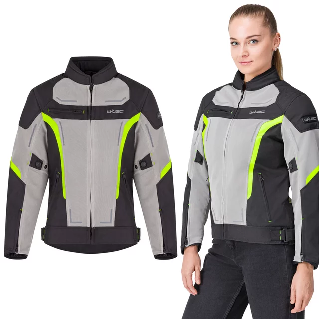 Women’s Summer Motorcycle Jacket W-TEC Mirelia - Black-Grey-Fluo - Black-Grey-Fluo