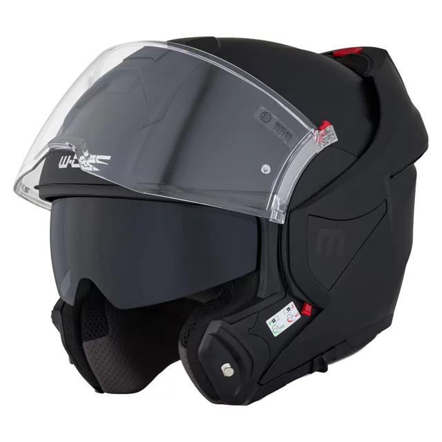Flip-Up Motorcycle Helmet W-TEC Sabron P/J - Black Matt