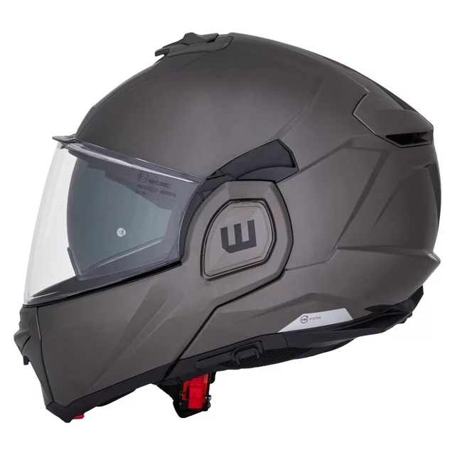Flip-Up Motorcycle Helmet W-TEC Zoroz P/J - Matt Black-Fluo Pink