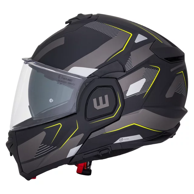 Flip-Up Motorcycle Helmet W-TEC Zoroz P/J - Matt Black-Fluo Pink