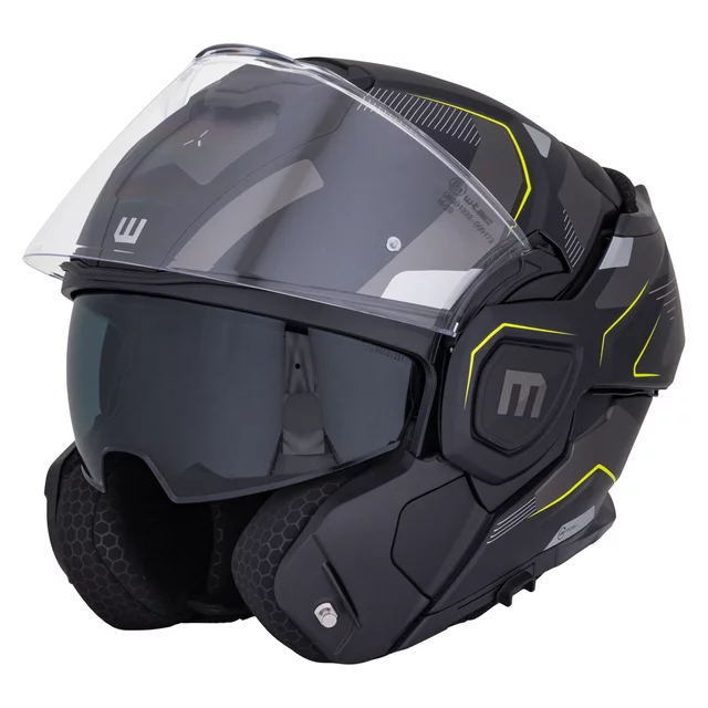 Flip-Up Motorcycle Helmet W-TEC Zoroz P/J - Matt Black-Fluo Pink