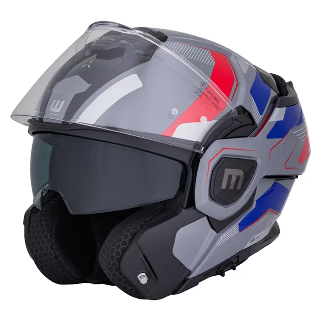 Flip-Up Motorcycle Helmet W-TEC Zoroz P/J - Matt Black-Fluo Pink