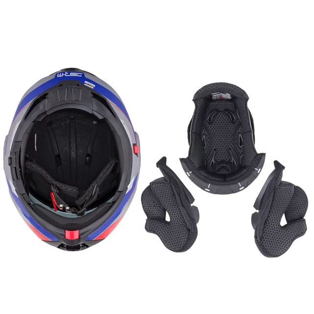 Flip-Up Motorcycle Helmet W-TEC Zoroz P/J - Matt Black-Fluo Pink