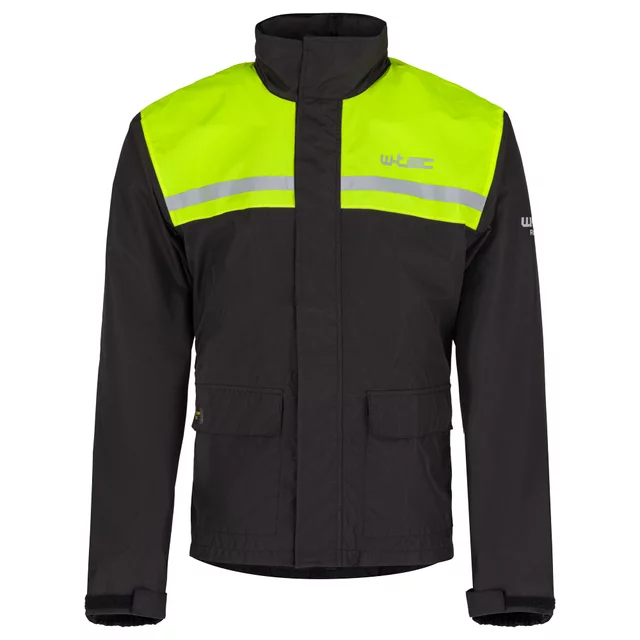 Rain Motorcycle Jacket W-TEC Rinstop - Black-Fluo