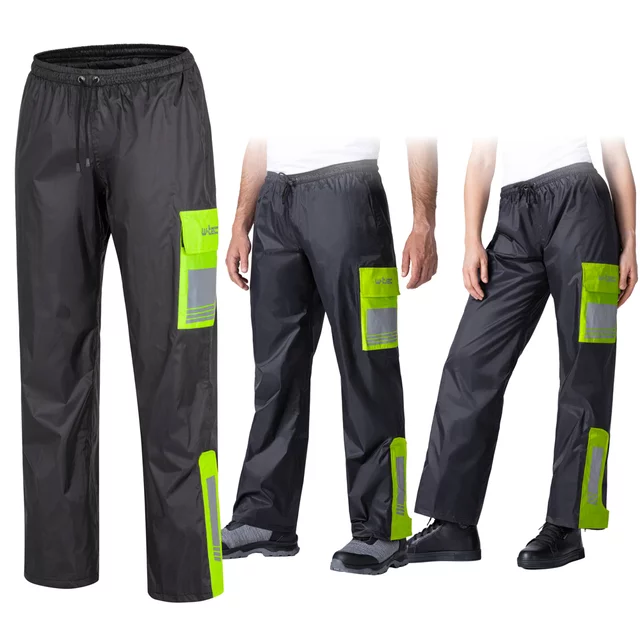 Waterproof Motorcycle Pants W-TEC Colnari - Black-Fluo Green