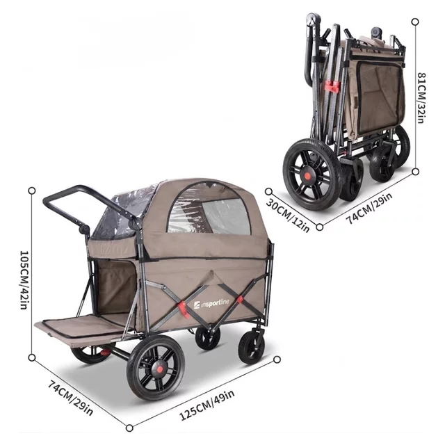 Folding Pet Transport Wagon for Dogs inSPORTline StrayPaws