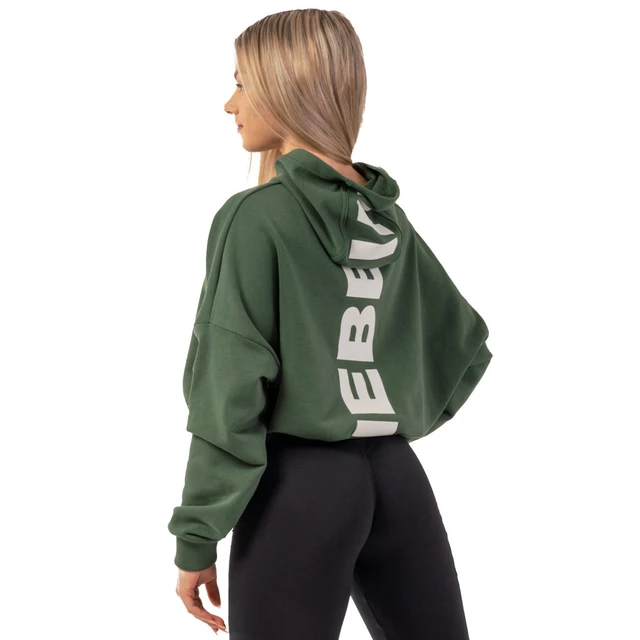 Oversized Crop Hoodie Nebbia Iconic 421 - Black