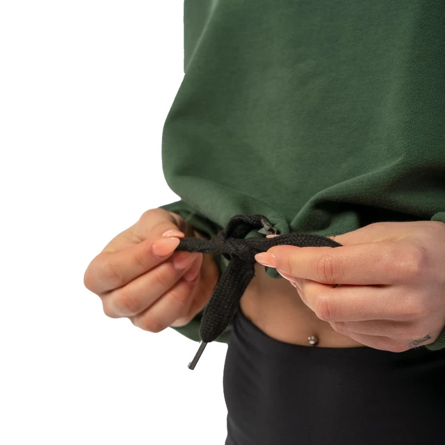 Oversized Crop Hoodie Nebbia Iconic 421 - Black