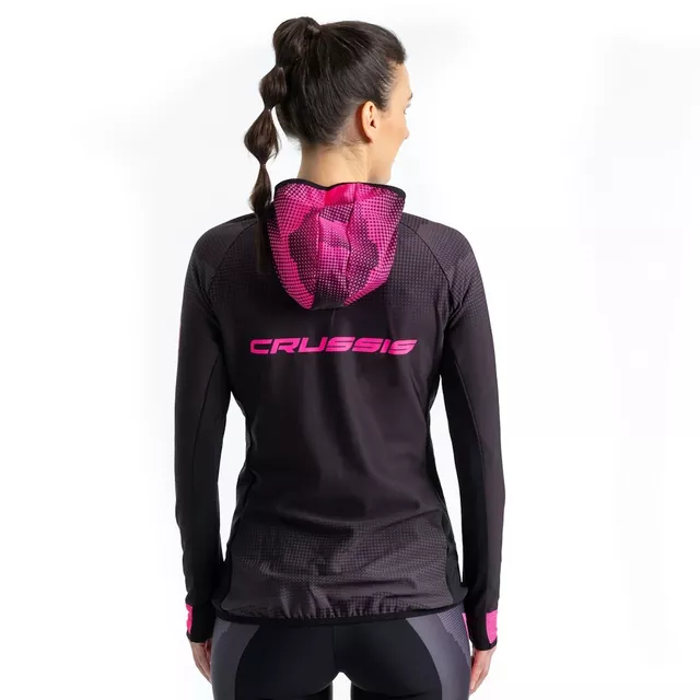 Women’s Hoodie CRUSSIS CSW-099 - Black-Pink