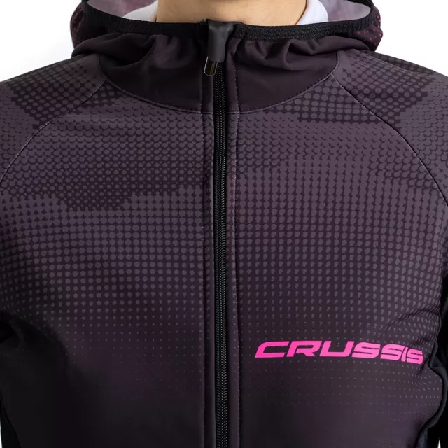 Women’s Hoodie CRUSSIS CSW-099 - Black-Pink