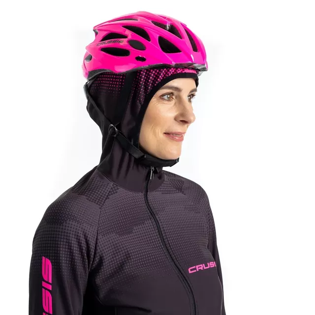 Women’s Hoodie CRUSSIS CSW-099 - Black-Pink