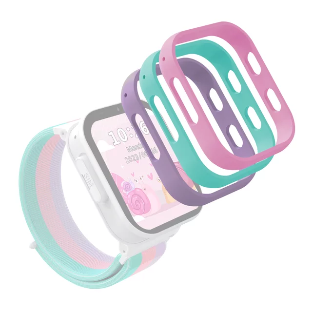 Replacement Silicone Frames for Children’s Smart Watch inSPORTline Cubbio (3 Pcs.) - Black-Blue-Orange - Pink-Green-Violet