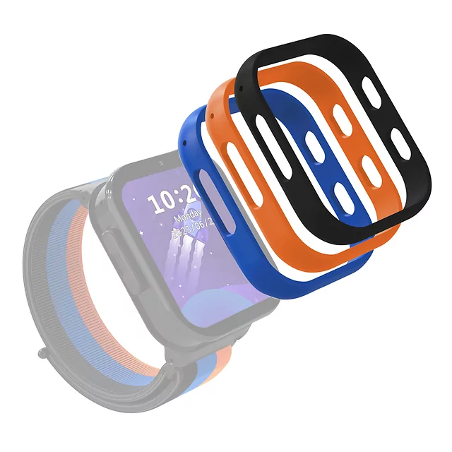 Replacement Silicone Frames for Children’s Smart Watch inSPORTline Cubbio (3 Pcs.) - Black-Blue-Orange - Black-Blue-Orange