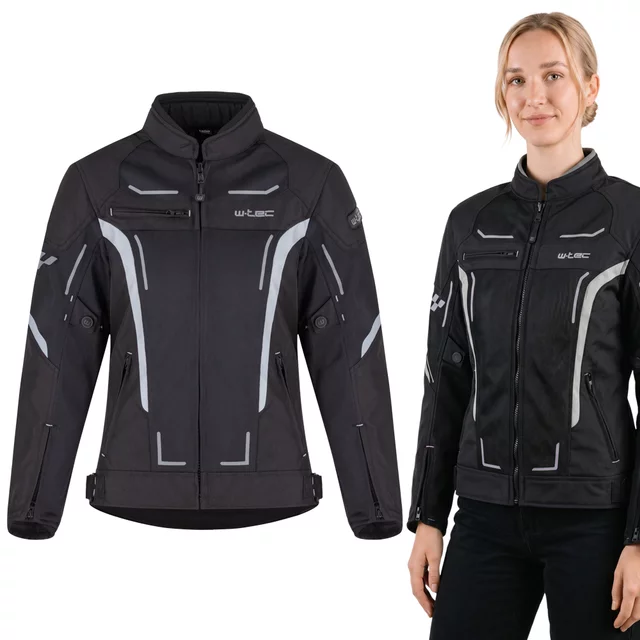 Women’s Summer Motorcycle Jacket W-TEC Mirelia - Black-Grey - Black-Grey