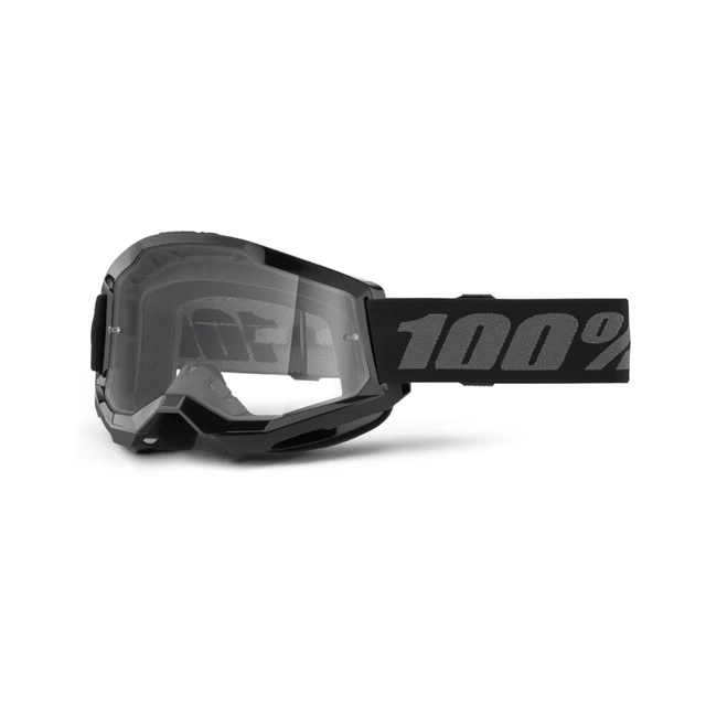 Motocross Goggles 100% Strata 2 New - War camo, čiré plexi - Black, clear plexi