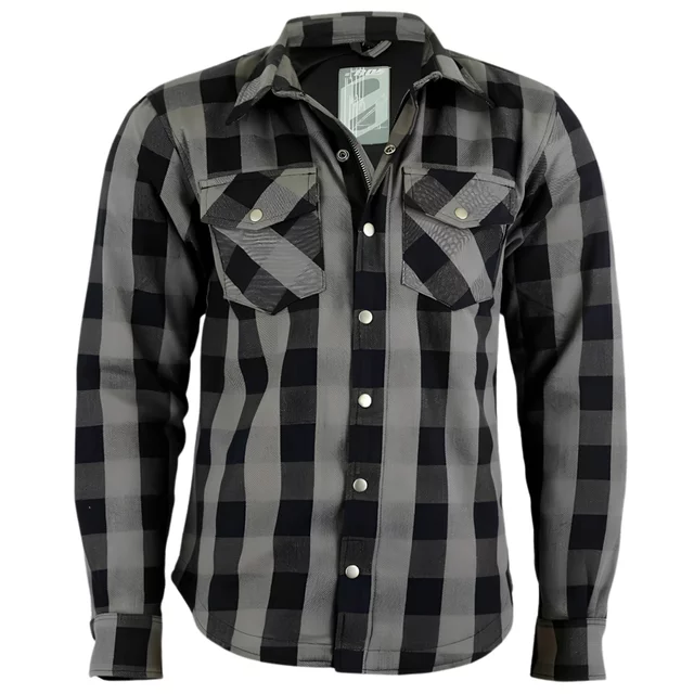 Motorcycle Shirt BOS Lumberjack - Orange - Grey-Black