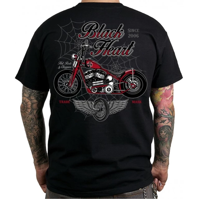 T-Shirt BLACK HEART Red Baron Chopper - Black - Black