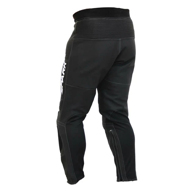 Men’s Leather Moto Pants Spark ProComp - Black-White-Fluo