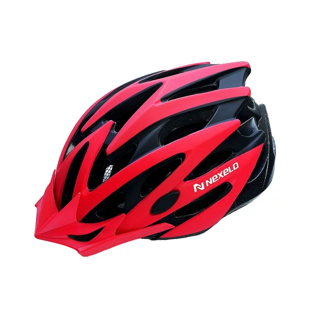 Cycling Helmet Nexelo Straight - tyrkys-bílá - Black-Red
