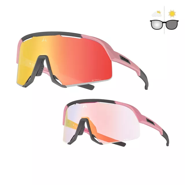 Photochromic Sunglasses Altalist Kisou PXC - bílá s růžovo-modrými skly - růžová s červenými skly