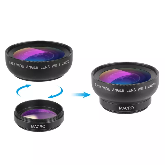 2-in-1 Lens Set Apexel – 0.45x Wide-Angle & 12.5x Macro