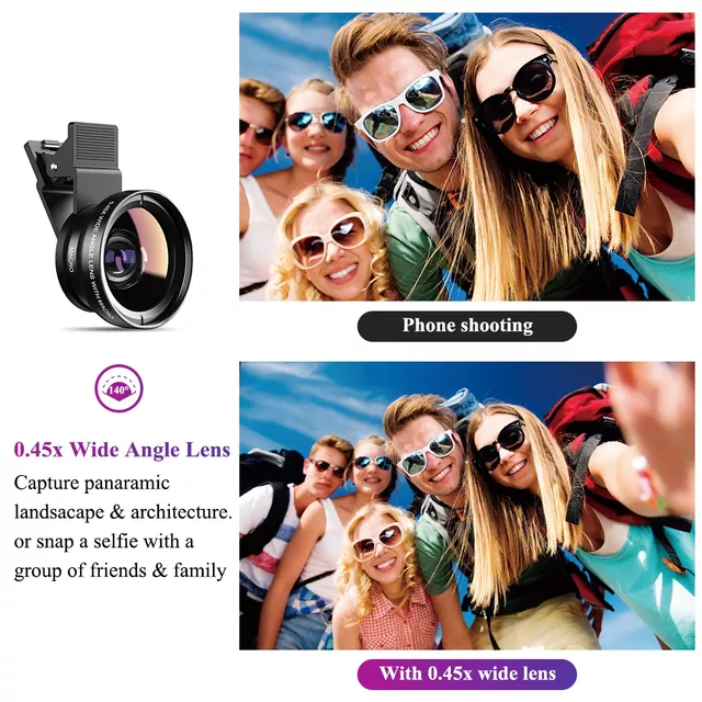 2-in-1 Lens Set Apexel – 0.45x Wide-Angle & 12.5x Macro