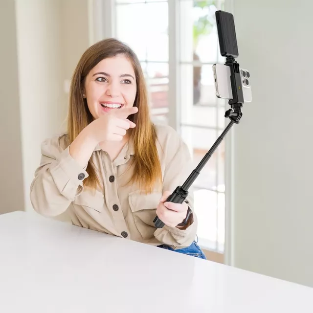 Mini Extending Tripod Apexel w/ LED Light & Action Camera Adapter