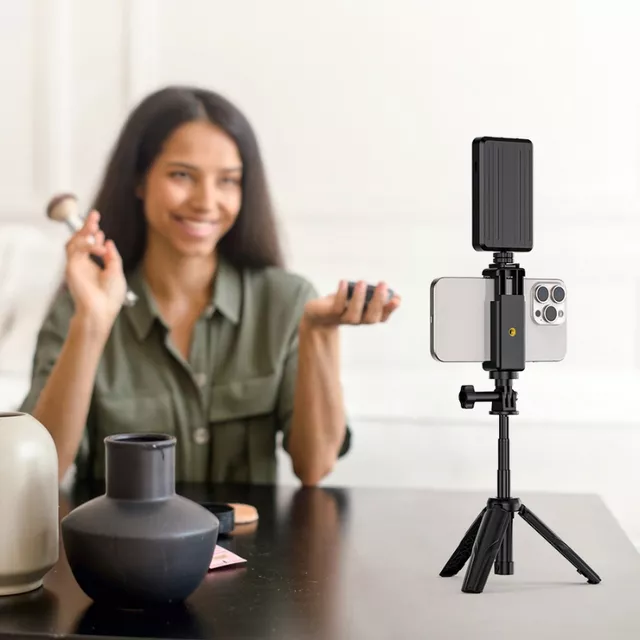 Mini Extending Tripod Apexel w/ LED Light & Action Camera Adapter