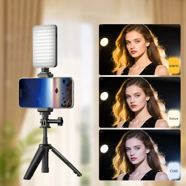 Mini Extending Tripod Apexel w/ LED Light & Action Camera Adapter