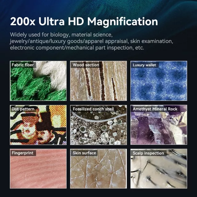 200x Smartphone Microscope Lens Apexel w/ LED and UV Light