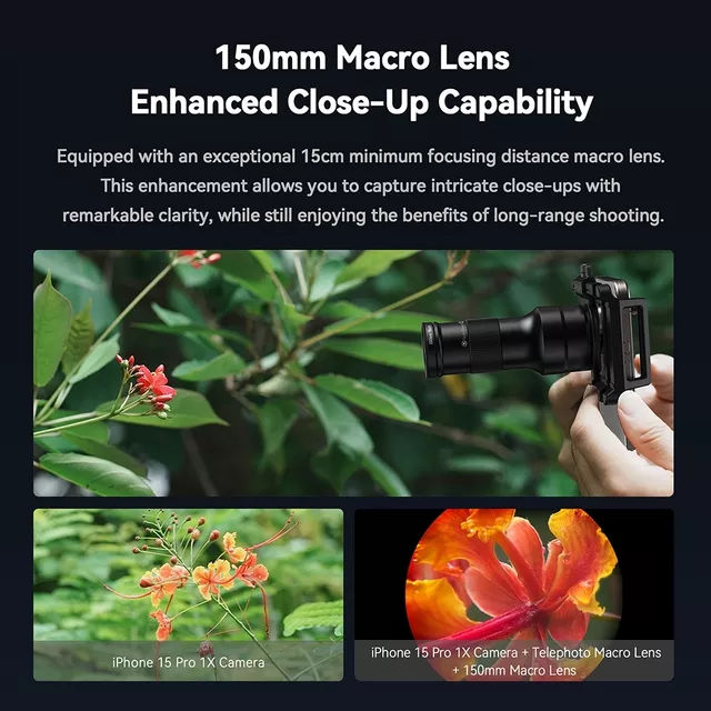 2-in-1 Lens Set Apexel – 6x Telephoto & 150mm Macro