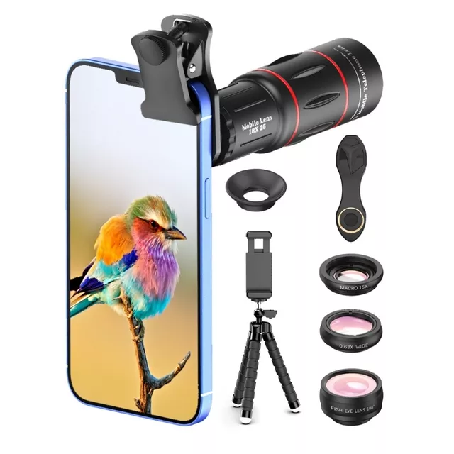 6-in-1 Lens Set Apexel – 18x Telephoto Lenses w/ Tripod & Bluetooth Shutter